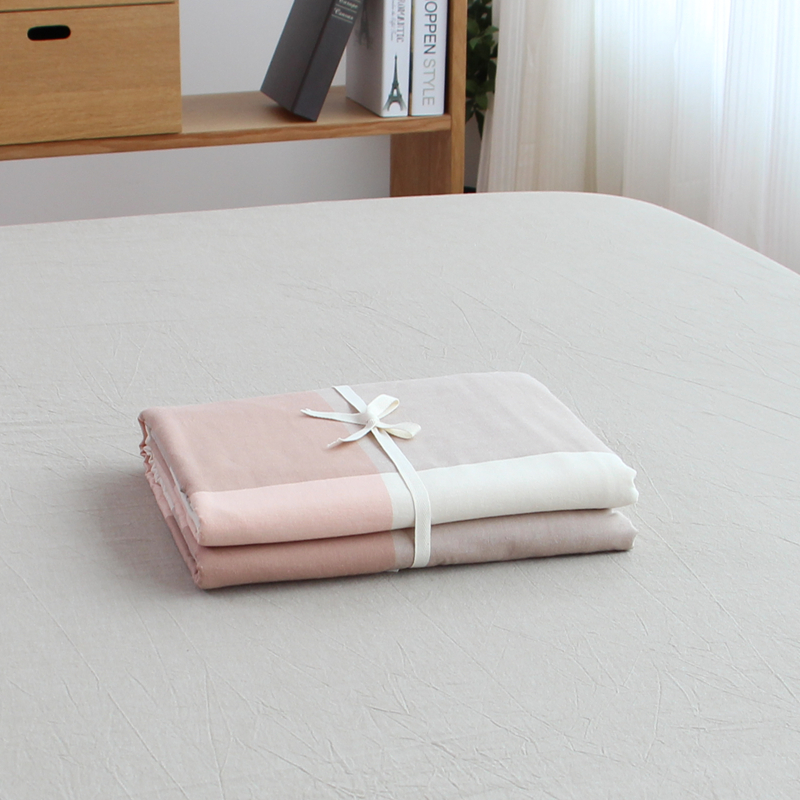 Bông rửa quilt cover Scorpio cotton quilt bìa đơn giản màu rắn sọc kẻ sọc cotton quilt cover bộ đồ giường