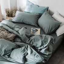 60 whole cotton washed cotton four pieces of kit brief Nordic windy pure cotton quilt cover bed linen naked bed bedding