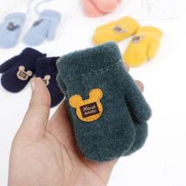 Baby gloves winter 1-2-year-old baby boy and toddler bag finger glove even finger gush knit 3-6-year-old child gloves