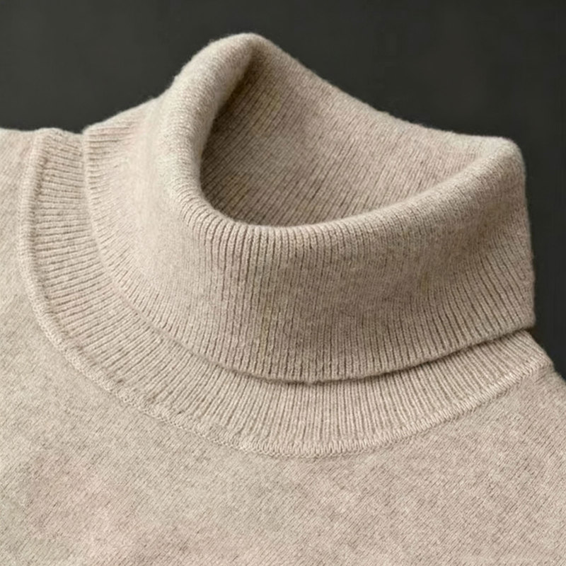 New Thickened Wool Sweater for Men, Autumn and Winter High-Neck Warm Base Layer Knit Cashmere Sweater Top