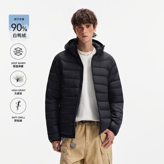 NEVERNEED排骨连帽羽绒服男女秋季美式潮牌轻薄防寒保暖情侣外套