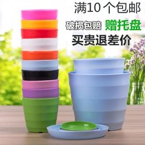 Wall cliff pot meat fleshy flowerpot small personality cute simple cylindrical ceramics large medium and thick plastic