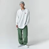 BIG FOR SAM Брендовая приятная телу демисезонная утепленный лонгслив, в американском стиле, оверсайз