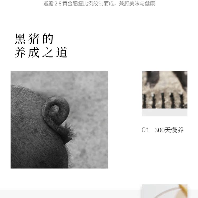 网易味央 300天慢养黑猪肉 聚享肉香款 5份套餐 净重1750g 图7