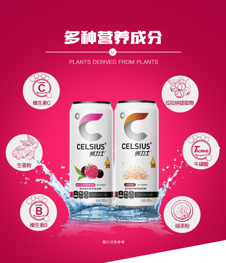 《明星健身房》指定饮品 美国 燃力士 无糖 运动健身饮料 8罐 图2