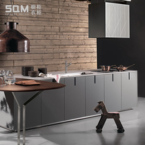 SQM whole cabinet customized kitchen decoration for modern simple one-size kitchen cabinet quartz stone countertop