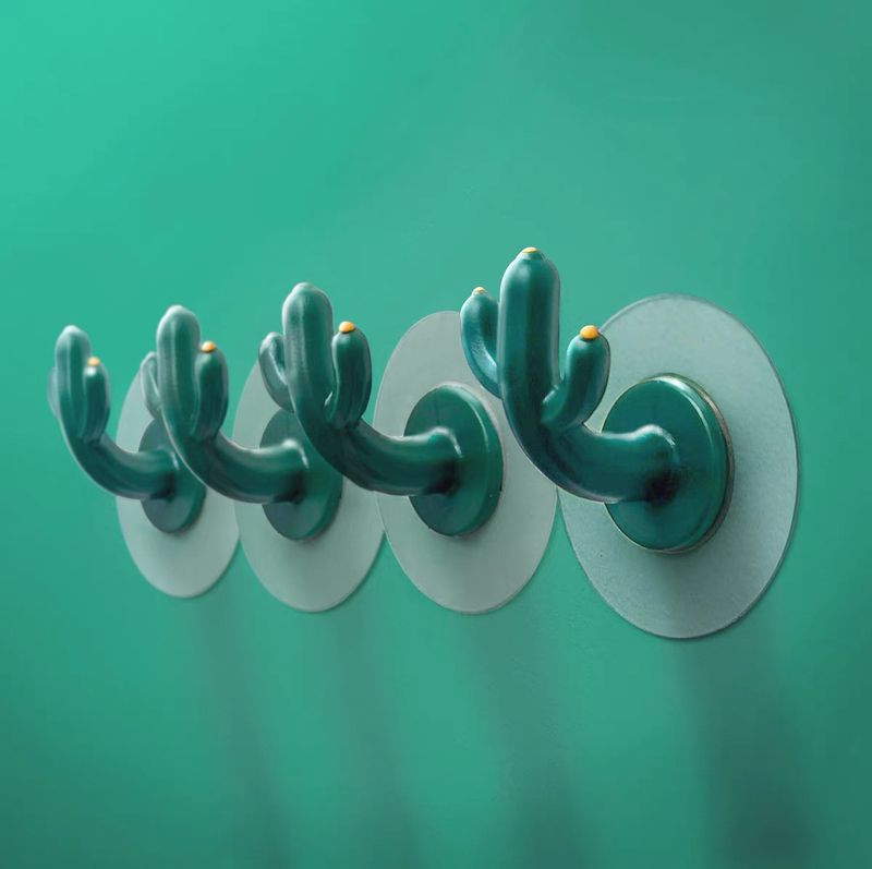 ins Cactus-Shaped Hooks for Entryway, Strong Adhesive, Traceless Wall Hooks, Self-Adhesive, No Drilling Required