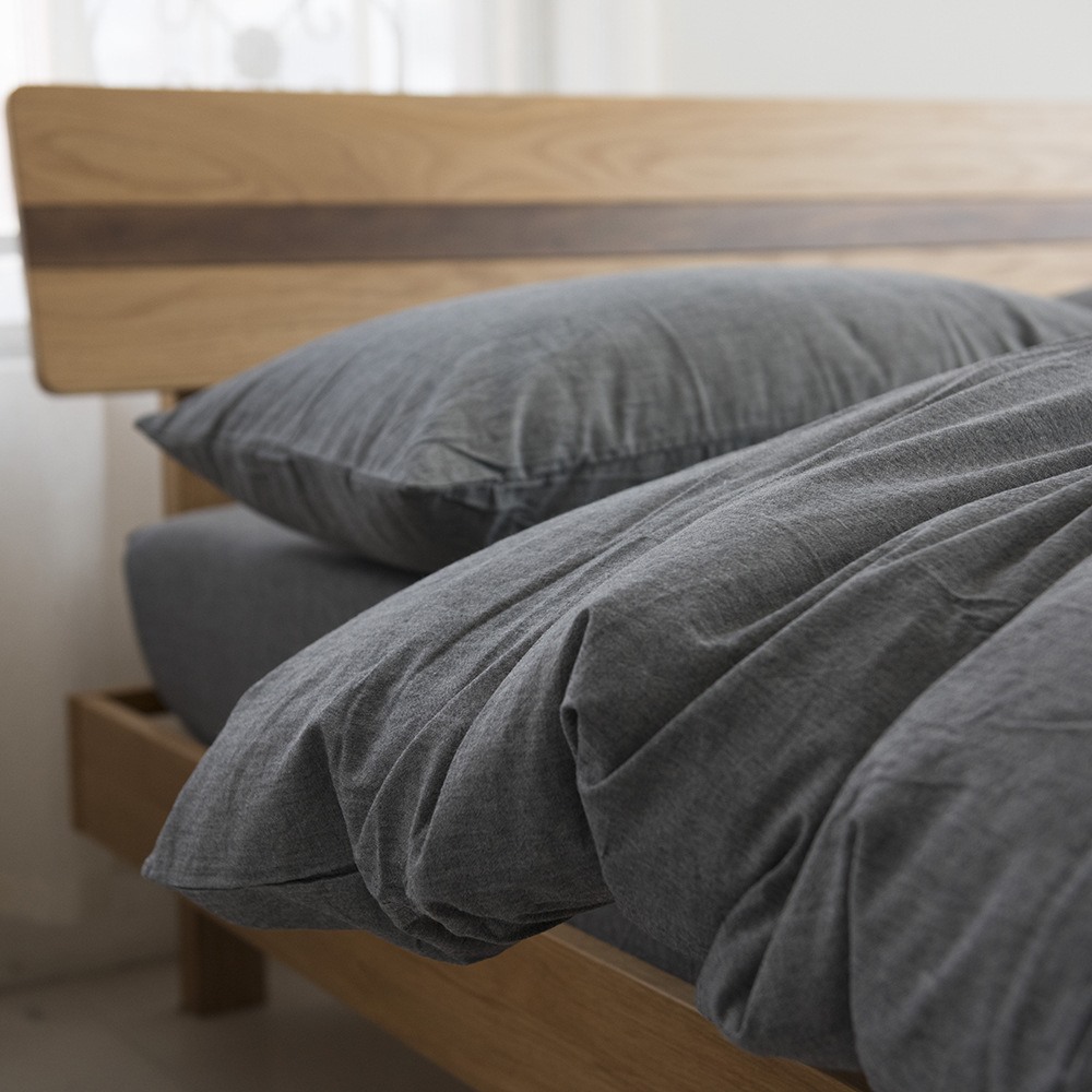 Washed cotton four-piece Japanese-style simple solid-color cotton plain-colored bedding home bed sheet quilt cover bed cover