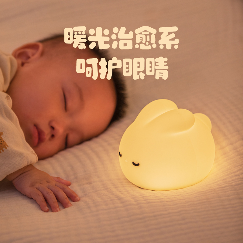 Small Night Light Bedroom Sleep Light Crib Headlights Feeding Milk Children Eye Care Night Charging Nets Red Ambience Clapping Lights-Taobao