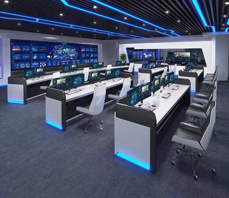Monitoring console modern scheduling console cabinet command center arc three-color atmosphere lamp luxury table simple