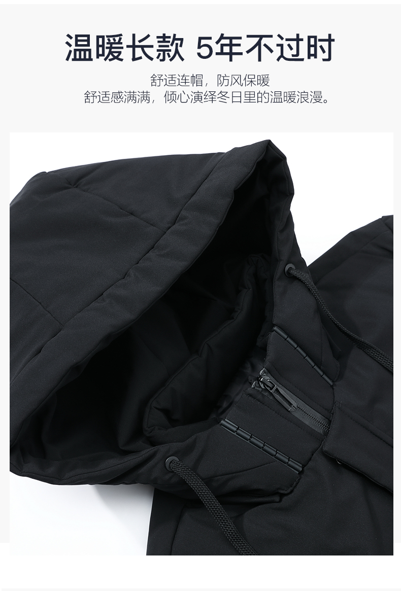 出口量国内第一 罗蒙 男士中长款 加厚保暖棉服 图3
