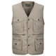 Trung niên xuân và mùa thu ngoài trời nhiều túi nam cotton thoáng khí vest vest vai câu cá phóng viên vest vest áo khoác đông nam