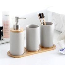 Ceramic wash mouth cup set bathroom four-piece set couple toiletries set household simple dental cylinder brush Cup