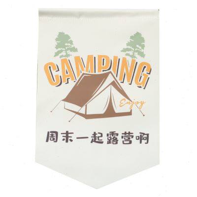 New Outer Camp Banner Flag Hoisted Banner to do P Wild Camp Travel tent Flag Custom LOGO Triangle Strings Flag Atmosphere Banner-Taobao