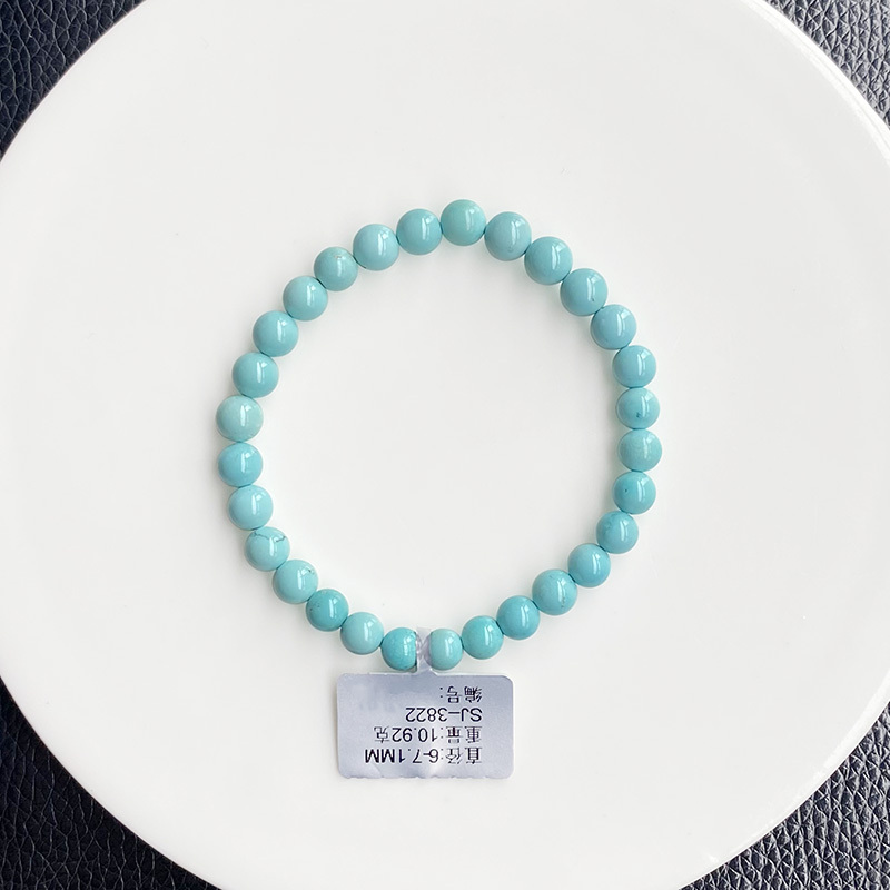 High-Quality Porcelain Jelly Material, Clean with Few Iron Lines, Raw Ore, Three-Free Hubei Turquoise Bracelet for Women, Single-Circle Bracelet Jewelry 81