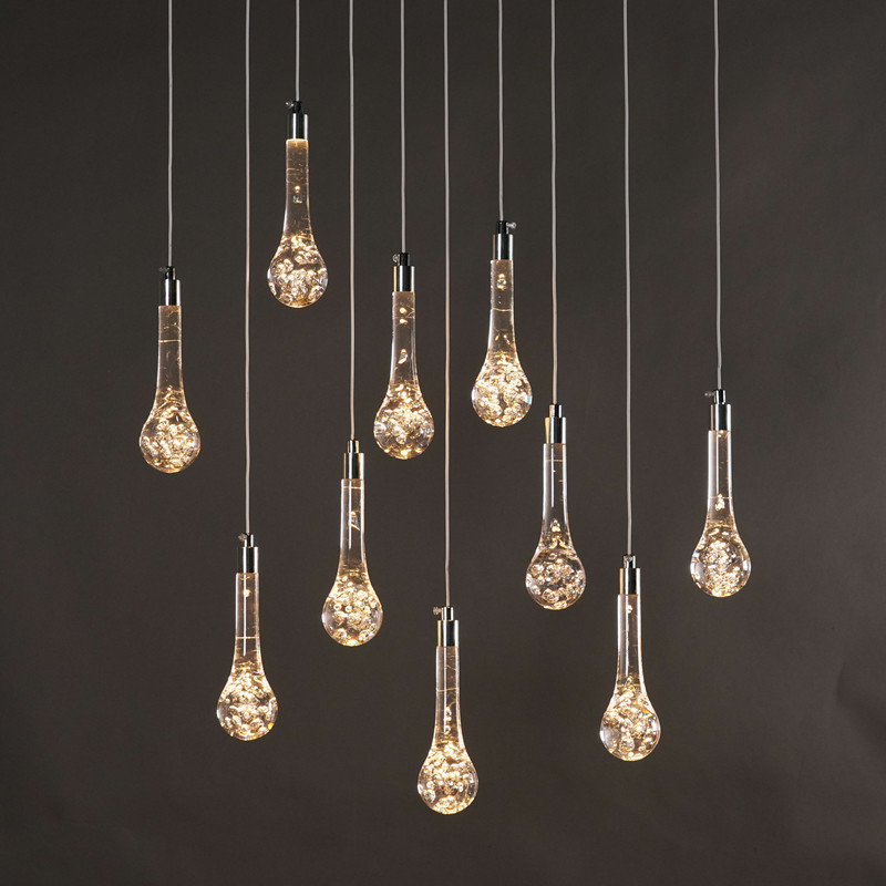 Wedding ceiling decoration transparent acrylic drop chandelier wedding scene decoration props decorative lamp LED string