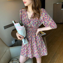 Fairy waist thin nursing dress out fashion spring summer Chiffon postpartum feeding clothes hot mom style tide