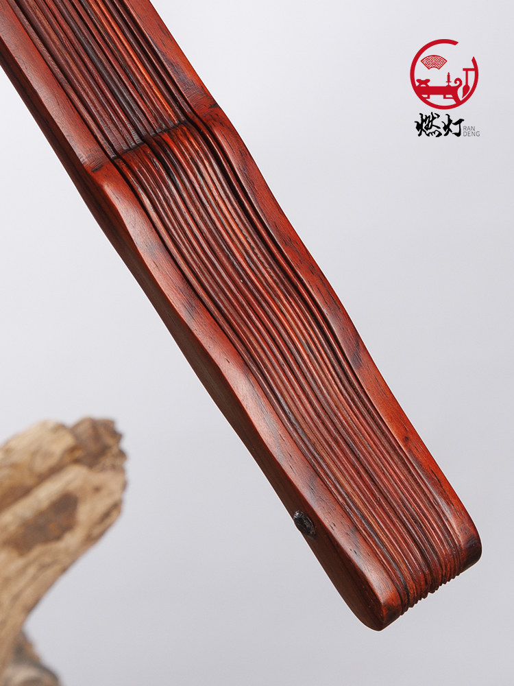 Solid Wood Folding Fan Made of Chicken Wing Wood, Rosewood, Black Sandalwood, Ebony, and Other Fine Woods, with Blank Rice Paper Fan Surface for Calligraphy and Traditional Chinese Arts