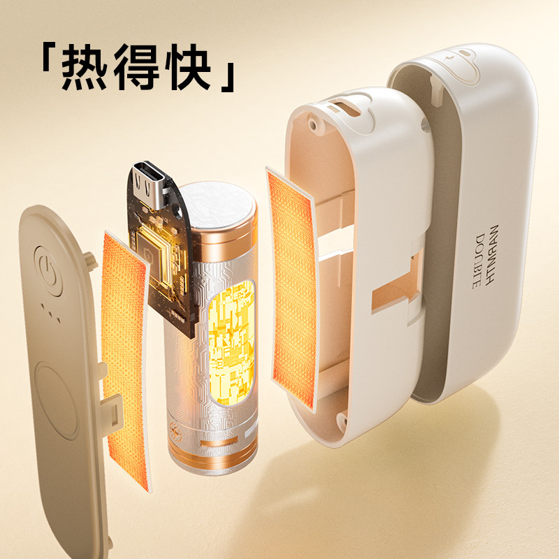 Gouka Hand Warmer Magnetic 2-in-1 2025 New Model Self-Heating Portable USB Rechargeable Hand Warmer Egg Warm Water Bag Winter Hand Warmer Gadget Gift for Girls