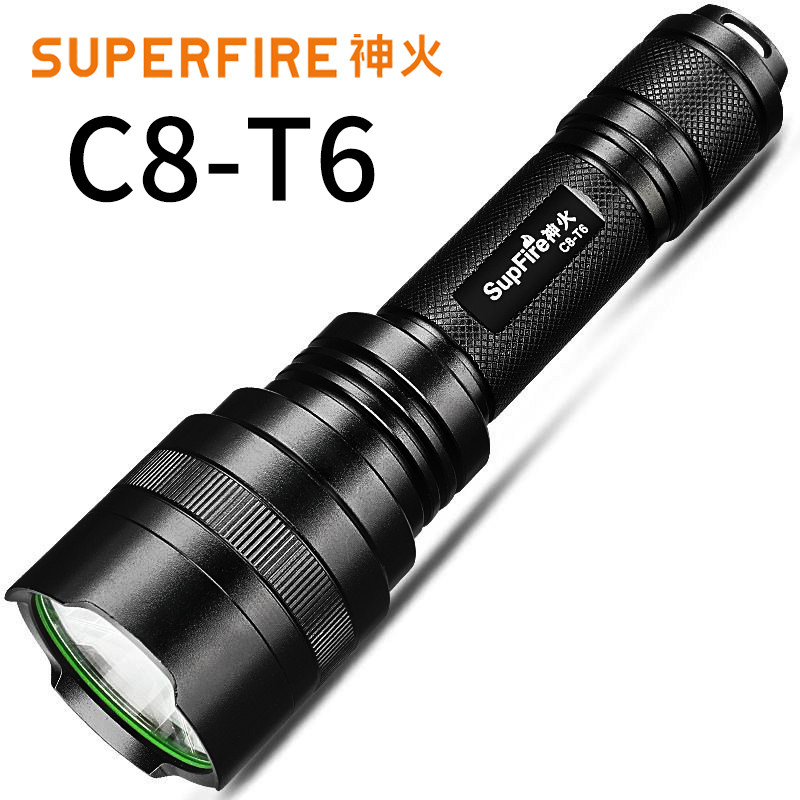 Shenhuo C8-T6 strong light flashlight rechargeable 10W outdoor light super bright mini long-range 18650 portable