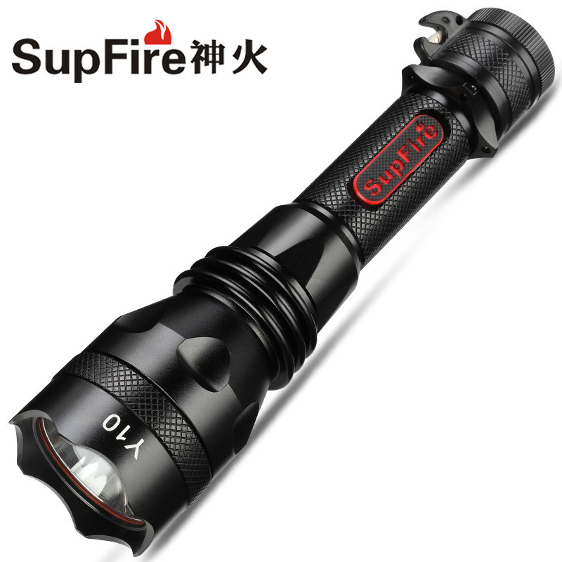 God Fire Y10 Intense Light Flashlight Rechargeable Multifunction Outdoor Spotlight Tactical Afar lighting Yellow light 500 m