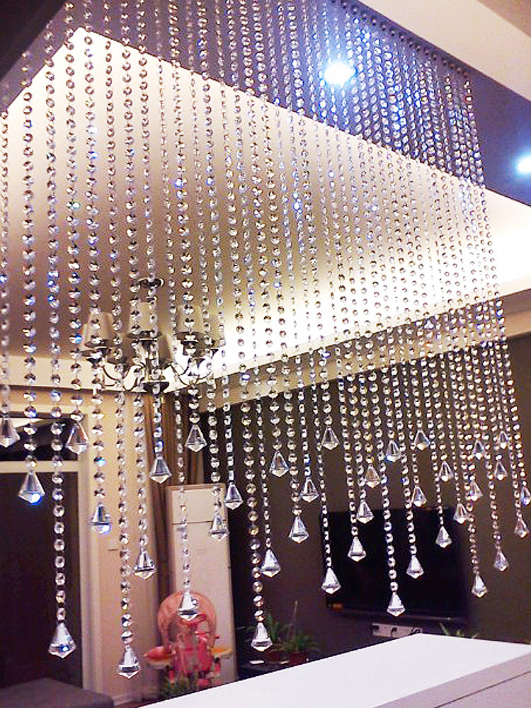Crystal bead curtain Door curtain Partition curtain Aisle Guest dining room bedroom entrance New octagonal bead screen decoration shining