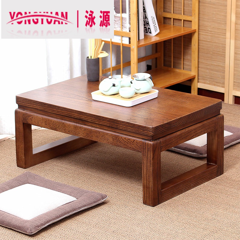 Simple Japanese tatami small table bay window small coffee table Chinese Zen tea table balcony solid wood low Kang table home