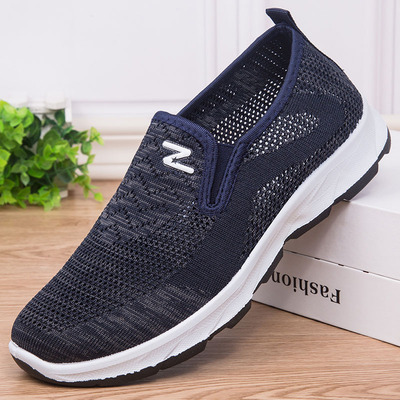 老北京布鞋男夏季网鞋镂空休闲凉鞋一脚蹬中年爸爸开车透气洞洞鞋