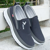 Mens shoes One foot pedal Spring and autumn Canvas Labor Shoes Spring Mens Black Bottom Autumn Shoes Casual Cloth Shoes Flagship Store Sloth Shoes
