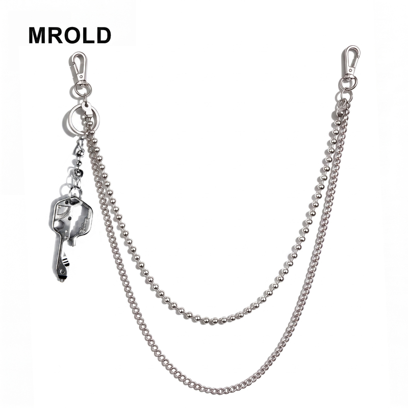 Mrold Stainless Steel Double-Layer Chain Waist Chain for Women, Punk Style Metal Pants Chain, Niche Design Decorative Accessory Keychain Mrold Stainless Steel Double-Layer Chain Waist Chain for Women, Punk Style Metal Pants Chain, Niche Design Decorative Accessory Keychain