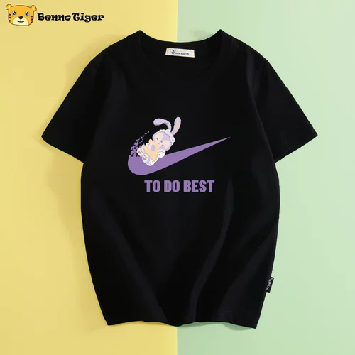 Детская хлопковая футболка, летняя летняя одежда, коллекция 2023, в западном стиле, свободный крой, подходит для подростков