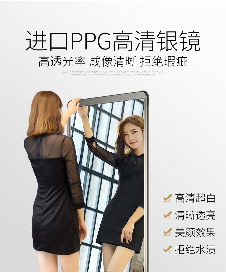 Gương tủ quần áo gương trượt gương xoay Gương mặc quần áo Gương gập gấp kính thiên văn - Gương gương soi toàn thân treo tường