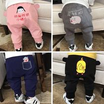 Big pp baby pants spring and autumn baby Haren pants butt pants thin baby belly bottom Boys Girls children