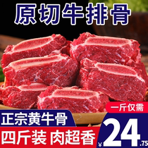 4 catty Bull ribs Bone Head Fresh with meat Original cut Kill Scallops Beef Stew Rib Platoon with Bone Frozen Commercial Wholesale