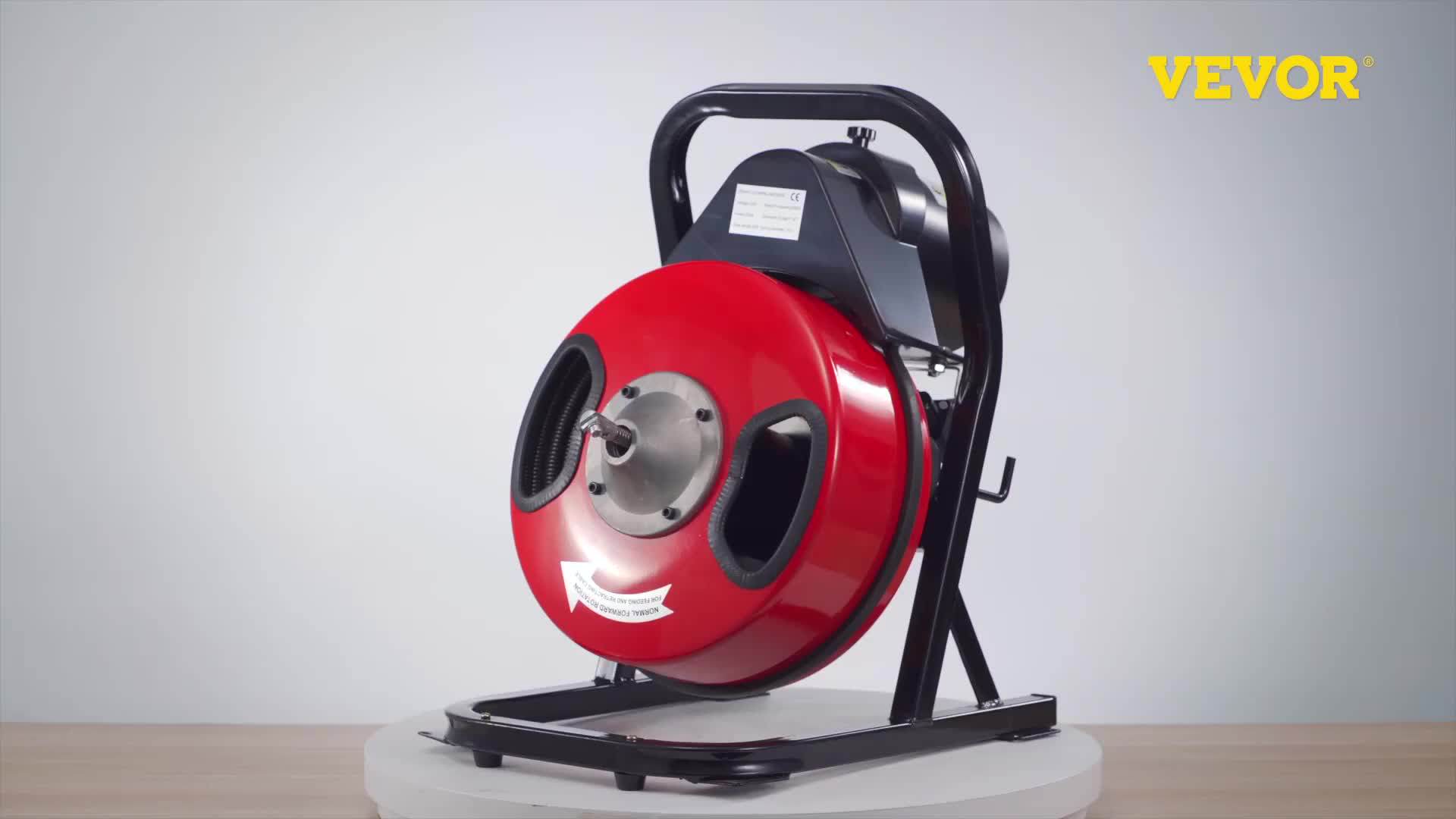 Vevor Electric Drain Auger With 4 Cutter & Foot Switch Drain Cleaner