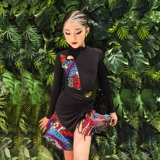 Conny Latin Dance Costume 2025 Dance Dress New Spring и Summer Internet Practity Practice Flound Girls Set Professional