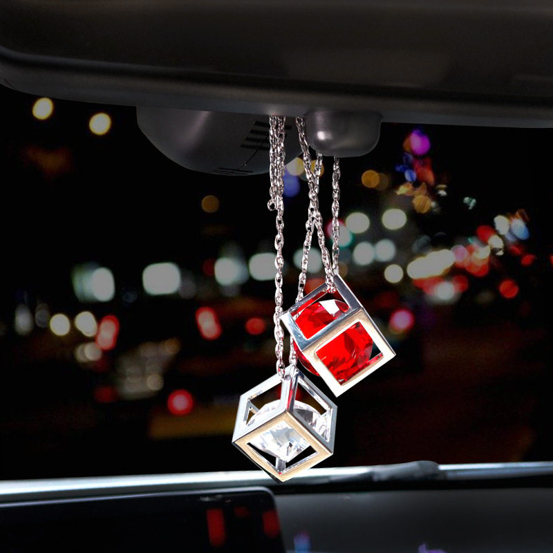 Car On-board Creative Magic Cube Crystal Hangings Lady Interior Ornaments Rear mirror pendant Pendant Crystal Pendant Pendulum