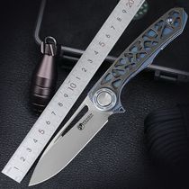 Kevin Catch Whale fork m390 Powder steel folding knife outdoor folding knife anti-body titanium alloy small knife high hardness knife open blade