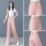 Тонкие штаны, свободный прямой крой, эластичная талия