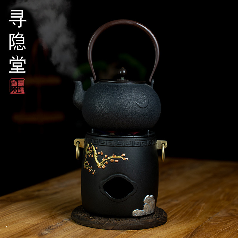 铁茶壶火盆古代炉：穿越千年的温暖，老式炭炉热水煮茶的影视道具美学-摆件-淘宝百科网