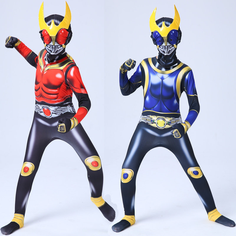 Fake Face Rider Leather Suit Live-action Wearables Beating Bottom Clothes Cos Student Knight Clothes Suit Full Body Children