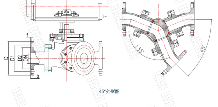 Van bi ba chiều khí nén loại Y DN80 hạt nước và dầu bằng thép không gỉ 30 độ 45 độ 120 135 độ van chuyển mạch đảo chiều van điện khí nén van ysvf 3130