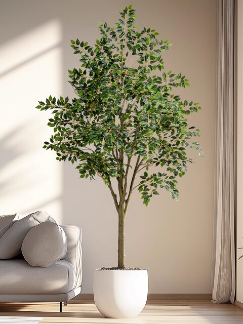 Simulated Banyan Tree, High-End Bionic Green Plant for Landscaping and Decoration, Indoor Living Room Artificial Tree, High-End Light Luxury Floor-Standing Plant Ornament