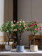 High-End Rose Camellia Floor-Standing Decorative Flowers, Simulated High-End Living Room Plastic Fake Flowers, Fake Trees and Green Plants