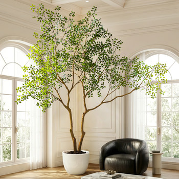Artificial Horsewood Tree, Large Artificial Banyan Tree, Indoor and Outdoor Azalea, Floor-Standing Simple Decorative Green Plant Landscaping
