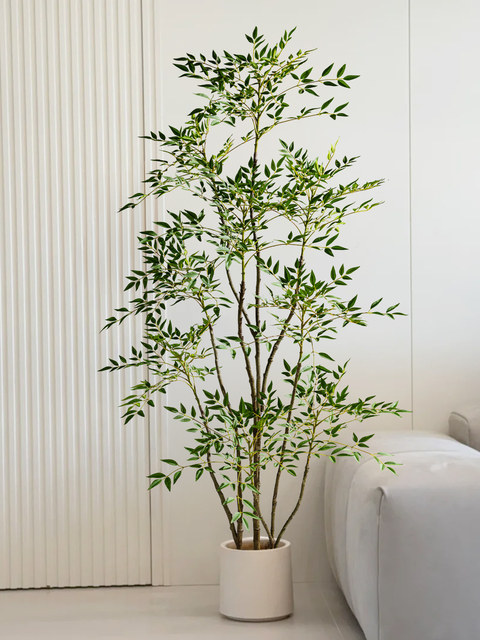 High-End Light Luxury Artificial Green Plant, Artificial Bamboo, Simulated Indoor Living Room Large Floor-Standing Potted Plant, Landscaping Artificial Tree