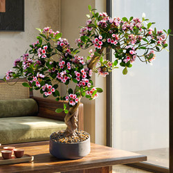 High-End Island-Style Artificial Green Plants and Flowers, Indoor Fake Potted Plants, Entryway Decoration, Desktop Ornaments in Vintage Style