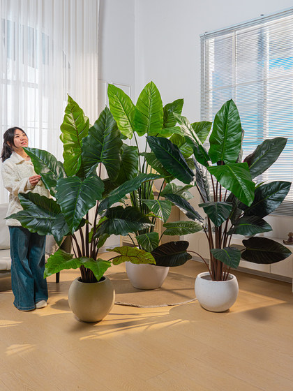 Artificial Green Plants Indoor Potted Calla Lilies, Artificial Plants, Fake Trees, Living Room Floor-Standing Sofa Corner Decoration