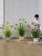 Simulated Green Plants, Hydrangeas, Reeds, Artificial Flowers, Indoor Living Room Large Floor-Standing Potted Plants, Simulated Plant Decorations