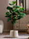 Ficus Lyrata Artificial Green Plant, High-End Light Luxury Fake Tree, Bionic Green Plant for Indoor Living Room, Shop Landscaping, Floor-Standing Decoration